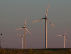 HD video Sunrise on wind farm Pawnee National Grasslands Colorado Stock Footage