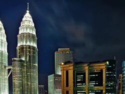 Petronas towers in Kuala Lumpur Stock Footage