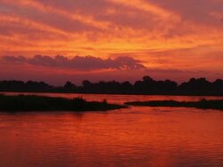 WS View of white Nile during sunset / Juba, Central Equatoria, Sudan  Stock Footage