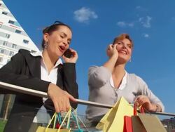 HD: Young Women On The Phone Stock Footage
