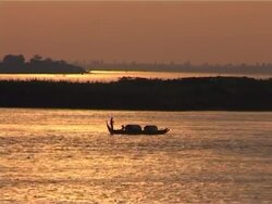 Sunrise over river Stock Footage