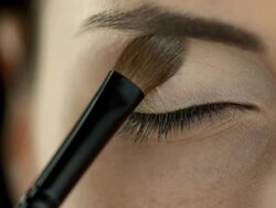 HD: Close-Up Shot Of Applying Eyeshadow Stock Footage