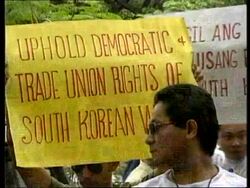 PHILIPPINES: PROTEST MARCH IN SUPPORT OF STRIKERS IN SOUTH KOREA News Clip