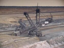 Giant brown coal excavator Stock Footage