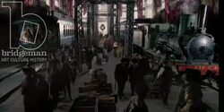 Busy train station, 1908 - reenactment Stock Footage