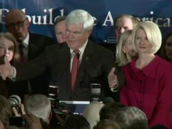 Newt Gingrich acceptance speech after winning South Carolina Primary Stock Footage