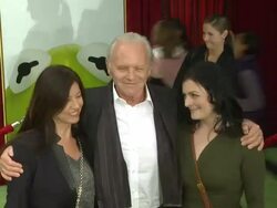 Stella Arroyave (L), Anthony Hopkins (C) at the The World Premiere of Walt Disney's 'The Muppets' at Hollywood CA. (Footage by WireImage Video/Getty Images Entertainment Video) Stock Footage