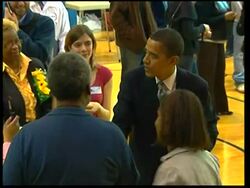 WRAP Obama joins first voters, Biden voting, ADDS McCain arriving, Palin voting News Clip