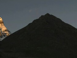 Pan Left North Face Mount Kailash reflecting sunlight Lhasa Tibet China  Stock Footage