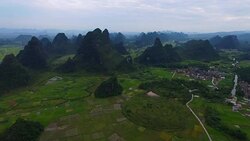 Karst area of the sunset,Guilin,China Stock Footage