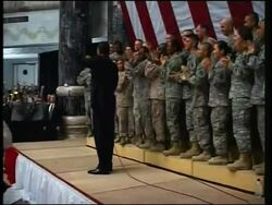 WRAP President with general, troops, Iraqi PM, news conference News Clip