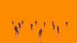 Guitarists Silhouettes - orange background Stock Footage