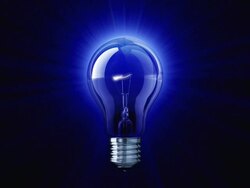 Blue Shine of Light Bulb (HD 1080). Stock Footage
