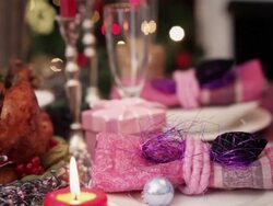 Christmas Turkey Dinner Stock Footage