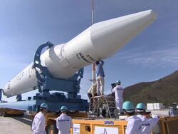 MS Naro Korean Space Rocket / Goheunggun, Jeollanam-do, South Korea  Stock Footage