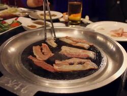 CU Barbecue in Restaurant/xian,shaanxi,China Stock Footage