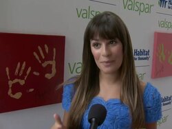 INTERVIEW: Lea Michele describes how to contribute to the cause at Lea Michele Launches Valspar Hands For Habitat Program Stock Footage