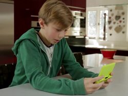 MS Boy Playing Video Game Stock Footage