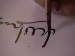CU, man performing calligraphy, Syria (sound available) Stock Footage