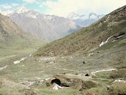 WS Surroundings of Himalayan mountains / Durma, Banke District, Nepal Stock Footage