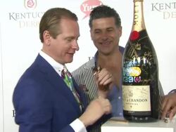 Carson Kressley and Jai Rodriguez at Moet & Chandon Toasts The 139th Kentucky Derby Stock Footage