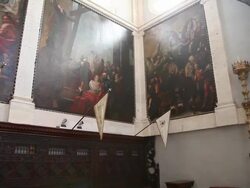 Split, Plalace of Diocletian, room with paintings in the Cathedral of Saint Domnius Stock Footage