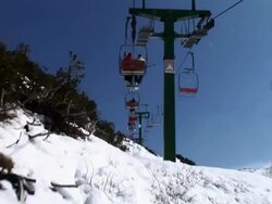 HD: On The Ski Lift Stock Footage