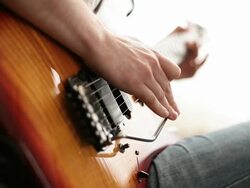 Close up video of guitarists hands Stock Footage