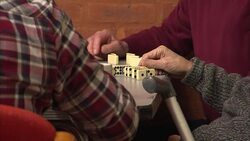 Anon Elderly Men Playing Dominoes in Care Home News Clip