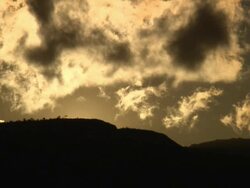 "Silhouetted mountain range with golden wispy clouds, Amazonas region of Peru [PerÃƒÂº]" Stock Footage
