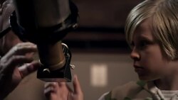 Grandfather and grandson with telescope Stock Footage