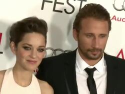 Tom Bernard, Michael Barker, Thomas Bidegain, Marion Cotillard, Matthias Schoenaerts, Jacques Audiard at AFI Fest 2012 Rust And Bone Centerpiece Gala Screening   Stock Footage
