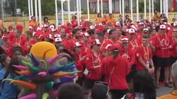 PanAm 2015: The Canadian Team arrives in the Athletes' Village Stock Footage