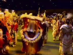 WS PAN Flag ceremony at Indian powwow in grand hall / Indio, California, USA   Stock Footage