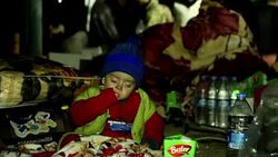 Children evacuees from Aleppo at holding centre near Idlib News Clip