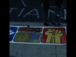 SYND 4 11 71 ELECTION POSTER BATTLE BY RIVAL PARTIES News Clip