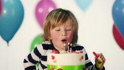 Happy boy on his birthday Stock Footage