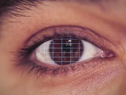 iris scan robot Stock Footage