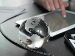 Woman uses a tablet for business. Stock Footage