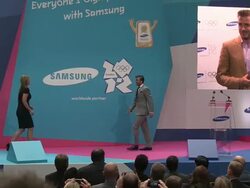 INTERVIEW: David Beckham on being involved as an ambassador for Samsung at the Everyone's Olympic Games with Samsung & David Beckham at London England. (Footage by WireImage Video/Getty Images Entertainment Video) Stock Footage