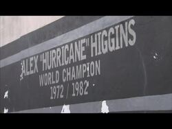 Alex Higgins mural News Clip