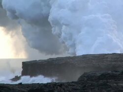 HD: Kilauea volcano at sunset (video) Stock Footage