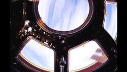 Planet Earth View From Space: Fast Rotation Through Ship Cupola Stock Footage