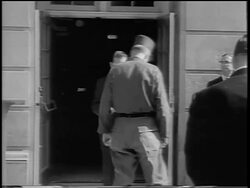B/W 1963 Brigadier General Graham telling George Wallace to allow integration of U. of Alabama Stock Footage