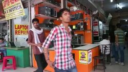 Small laptop repair shops and second hand hardware for sale at the computer market of Nehru Place, India's biggest Stock Footage