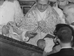 Pope Paul VI Performs Baptism Stock Footage