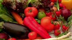 Fresh Vegetables and Fruits Stock Footage