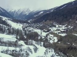 WS AERIAL View of Mountain and small village / Liechtenstein, Switzerland Stock Footage