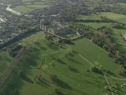 AERIAL WS Windsor Castle Stock Footage