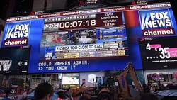 CLEAN : People wait in Times Square for election results News Clip